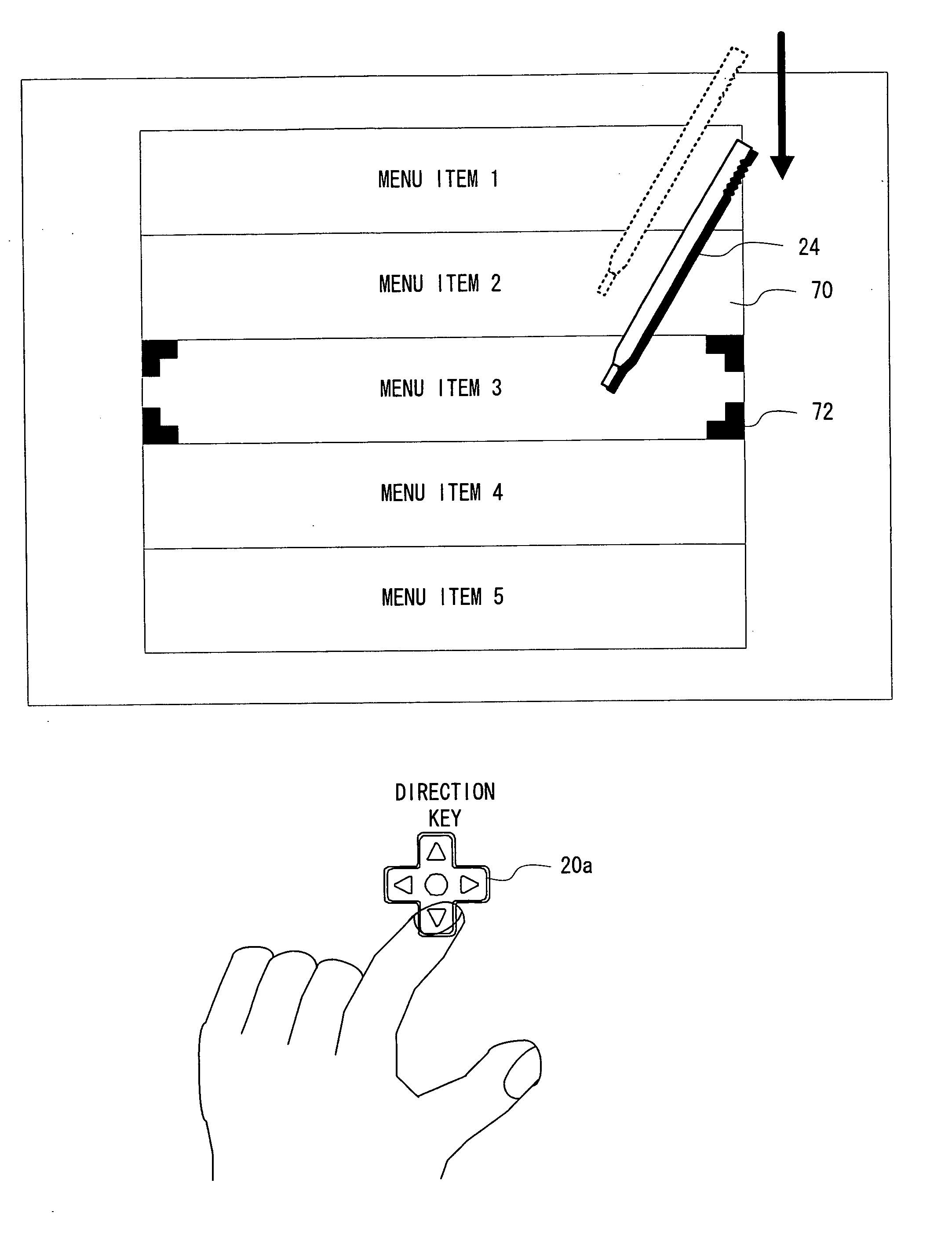 Information processing apparatus and storage medium storing item selecting program