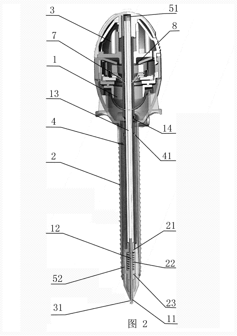 Spiral puncture outfit with pneumoperitoneum device