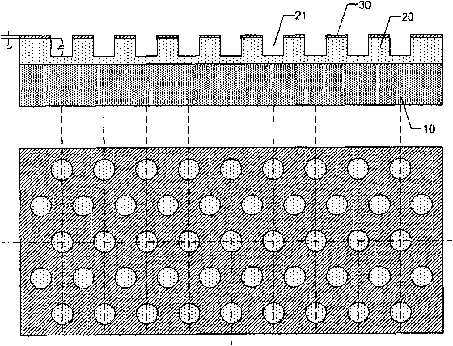 Graph masking method for improving luminous efficiency of GaN base LED (light-emitting diode)