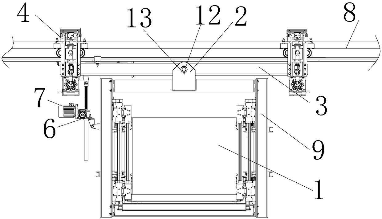 Bridge inspection vehicle leveling device and bridge inspection equipment