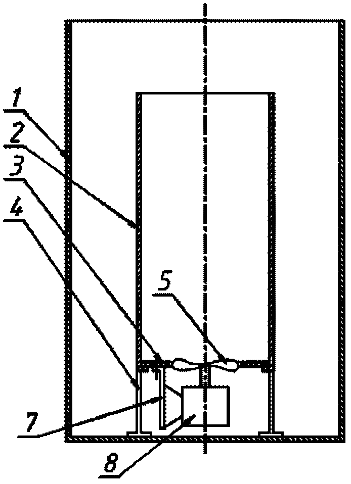 Combined quenching tank provided with inner tank with bottom inserted propeller