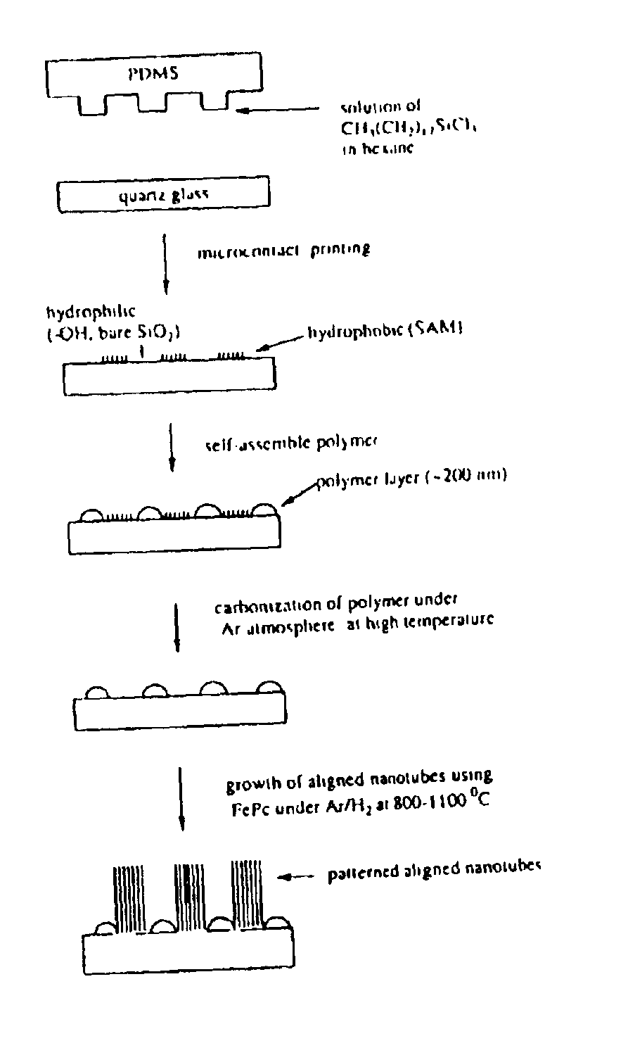 Process for making aligned carbon nanotubes