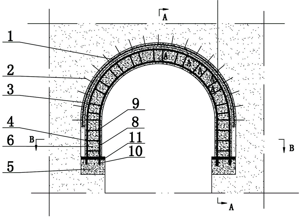 Reinforcement system and construction technology for preventing partial soil collapse of raw earth kiln dwelling vault