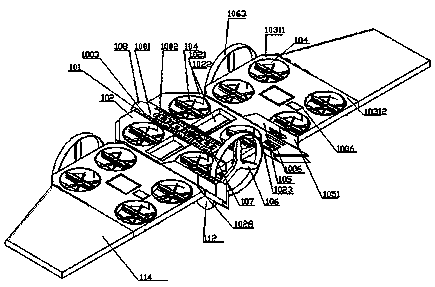 Rear single ducted thrust type composite wing manned aircraft with double ducted thrust composite auxiliary wings and additional wings