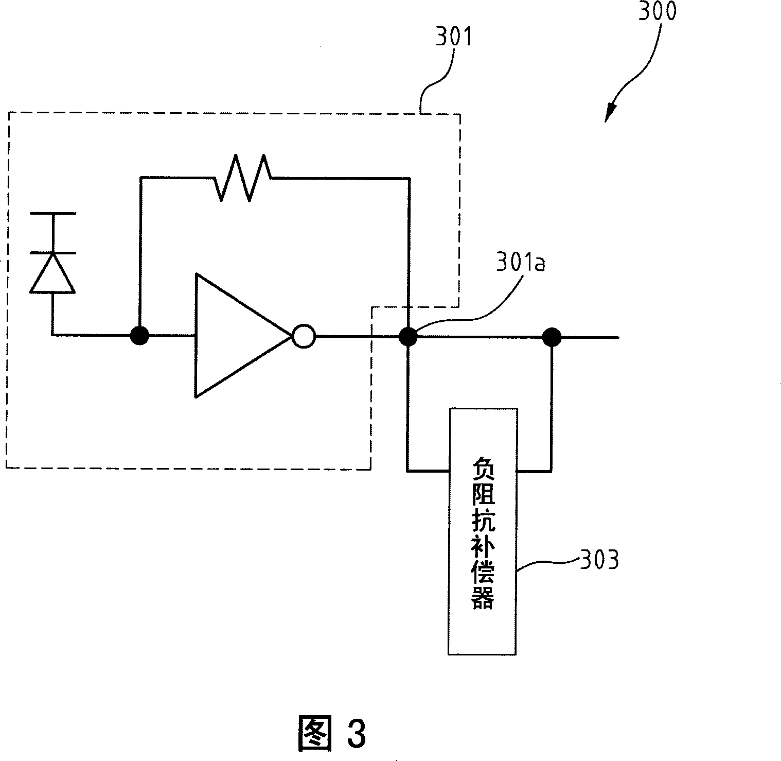 Transimpedance amplifier with negative impedance compensation function