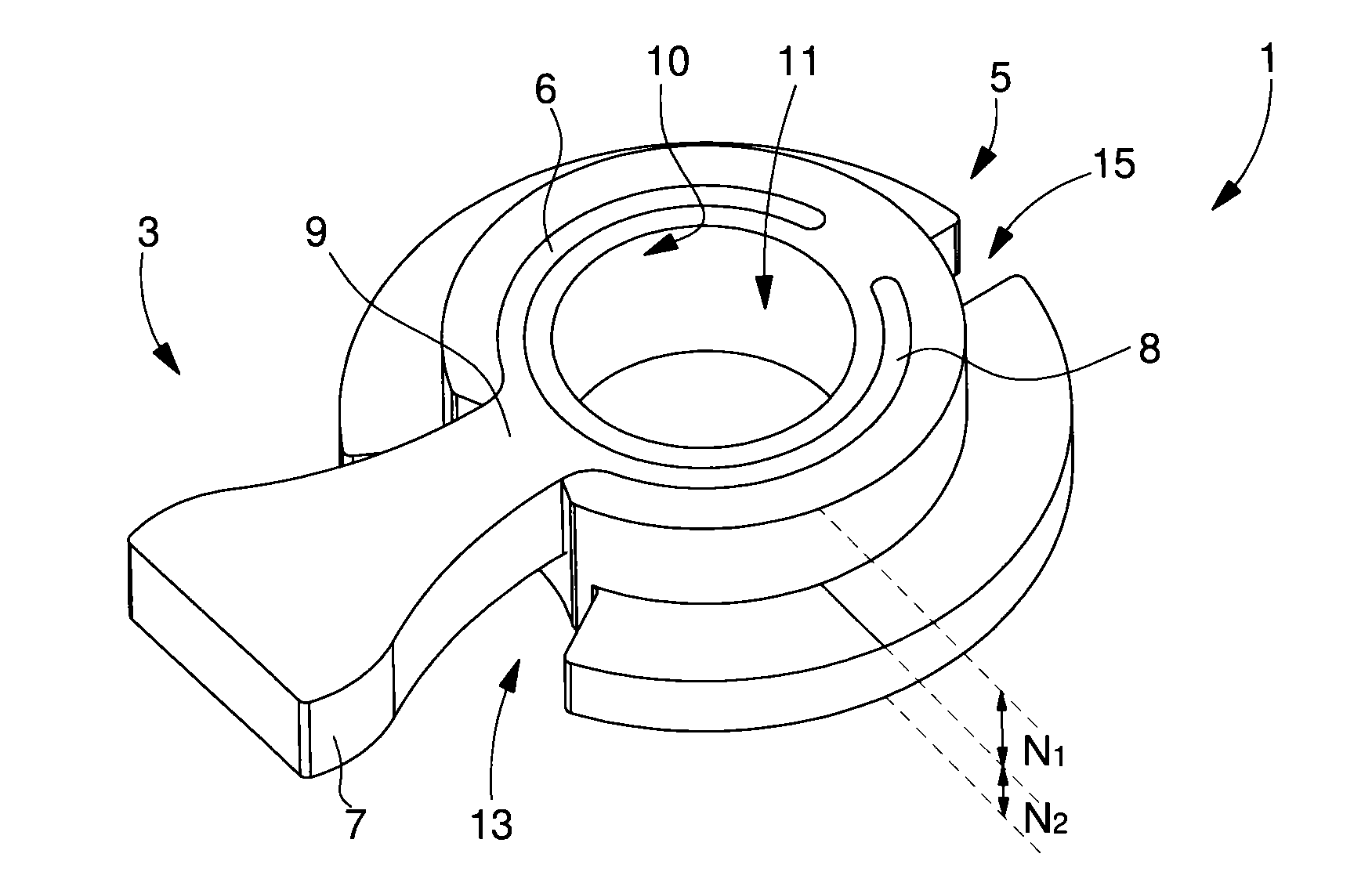 One-piece composite impulse pin-safety roller component