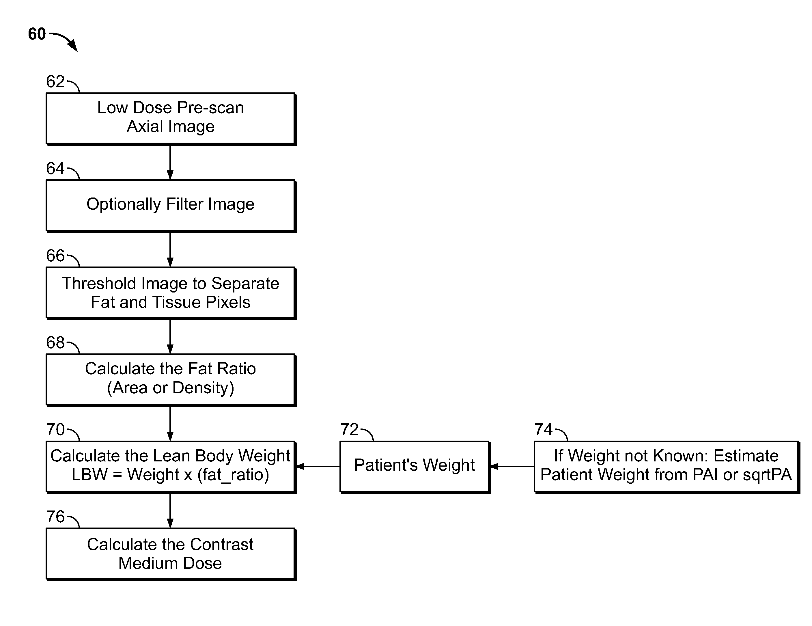 Methods and apparatus for determining body weight and fat content using computed tomography data