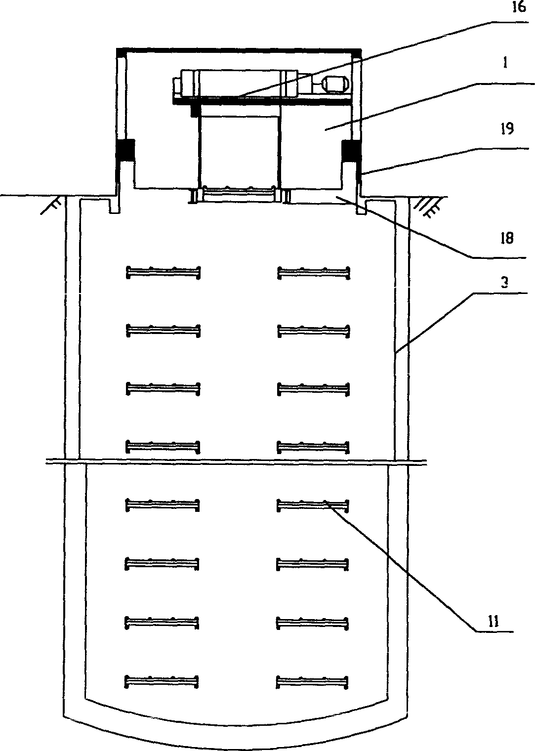 Structural method of underground garage and wellhole type underground multi-story garage