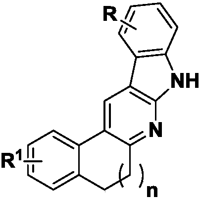 5,6-dihydrobenzo[f]indole[2,3-b]quinoline type compound and synthesis method thereof