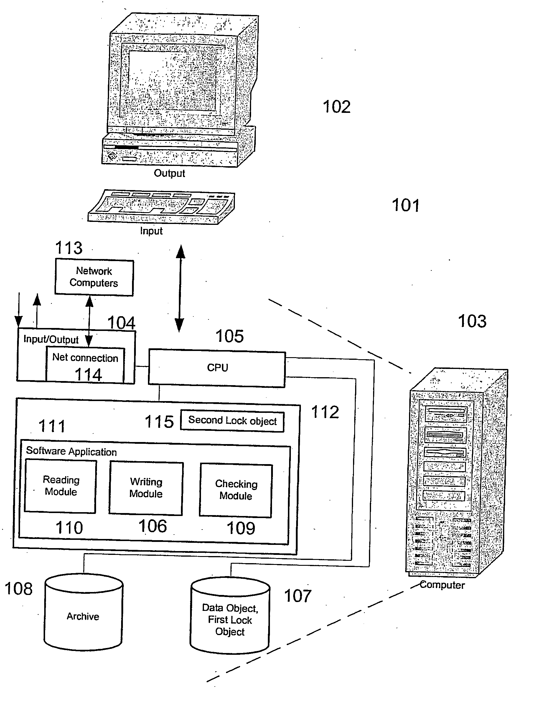 Electronic data structure for controlling access to data objects using locks