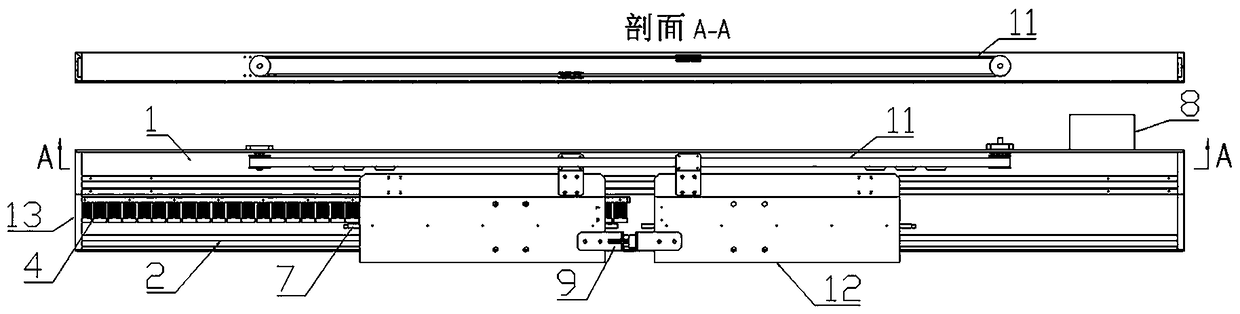 Elevator door-opening machine with horizontally-arranged drive motor gap