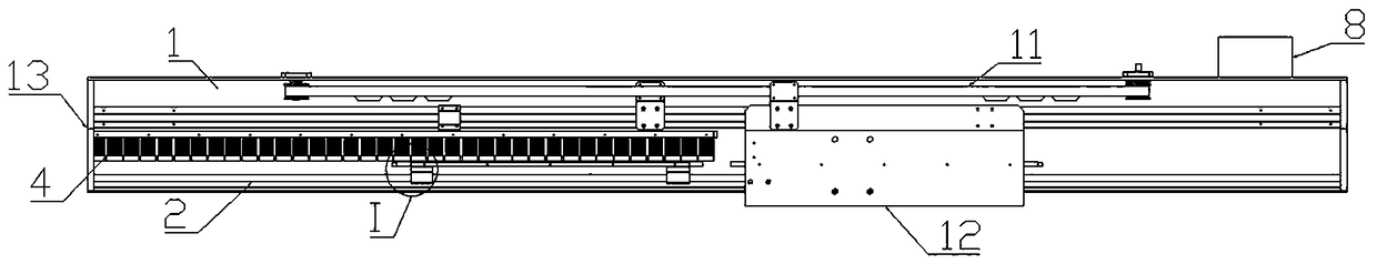 Elevator door-opening machine with horizontally-arranged drive motor gap