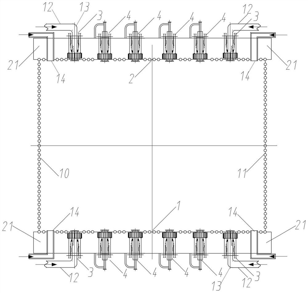 Side wall water-cooling wall adherence protecting device based on horizontal shade separation