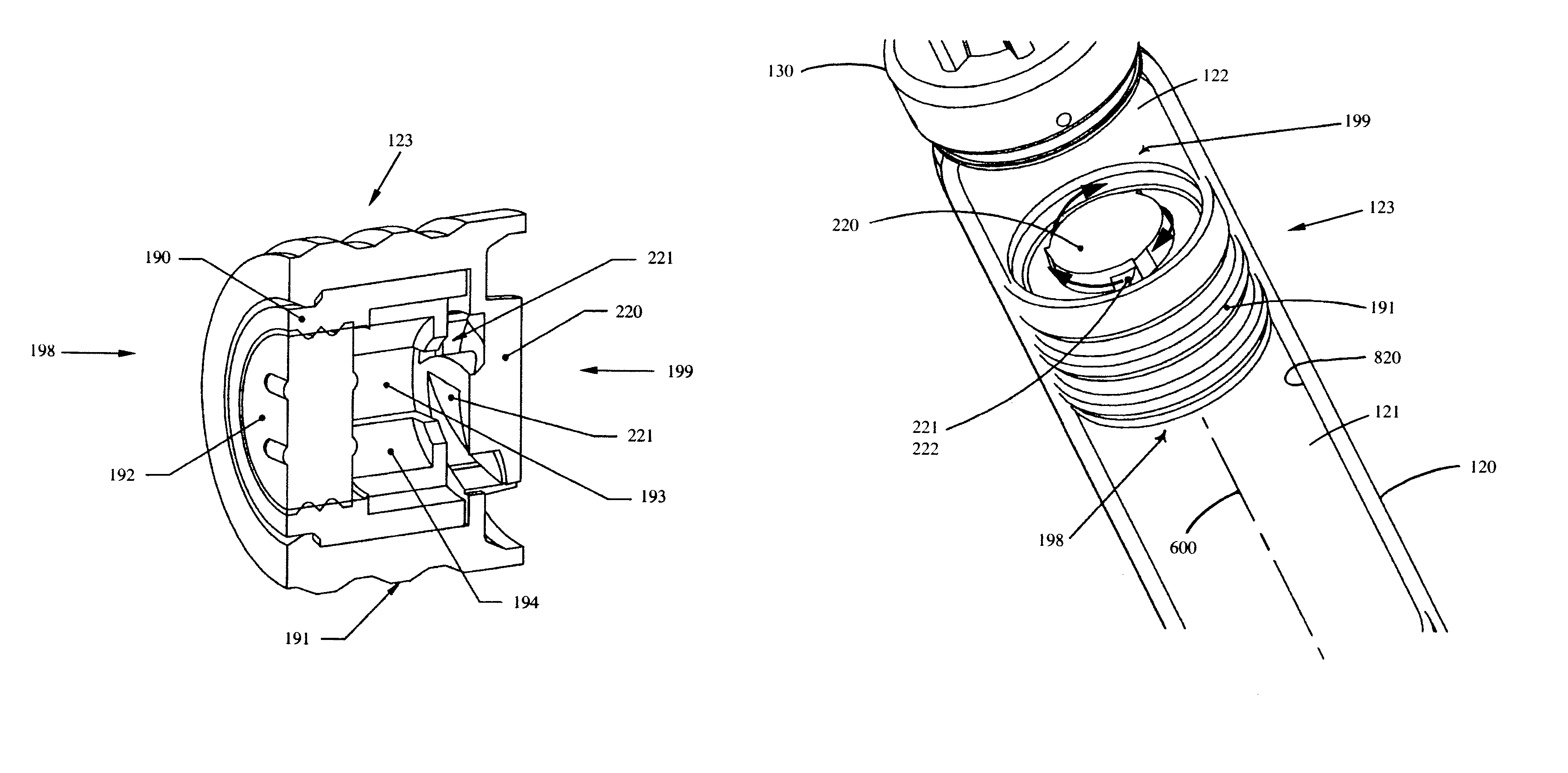 Vortex feature for drug delivery system