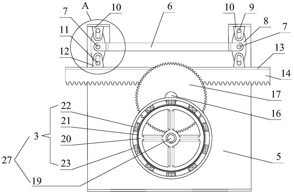 Speed amplification combined damping device and eddy current damping wall