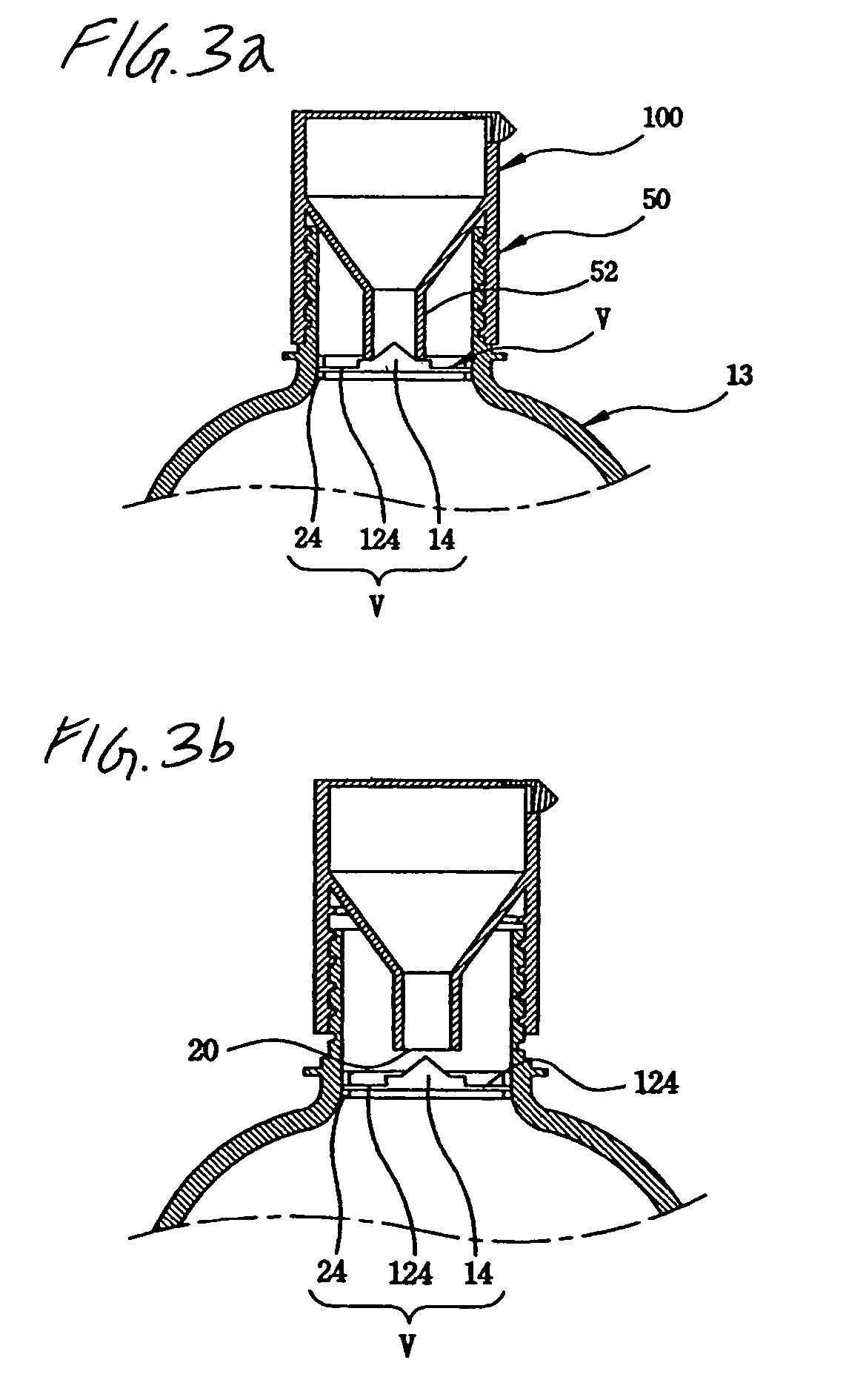 Cap device for mixing different kinds of materials separately contained therein and in bottle