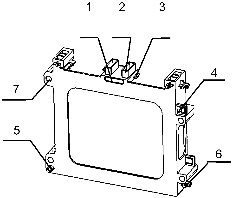 A square battery cell group of an energy storage battery module