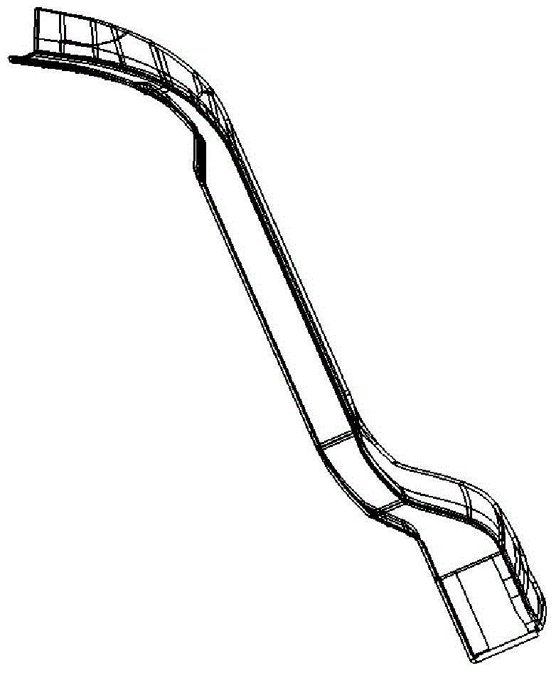 Molding method of double-curvature variable-section variable-thickness through beam