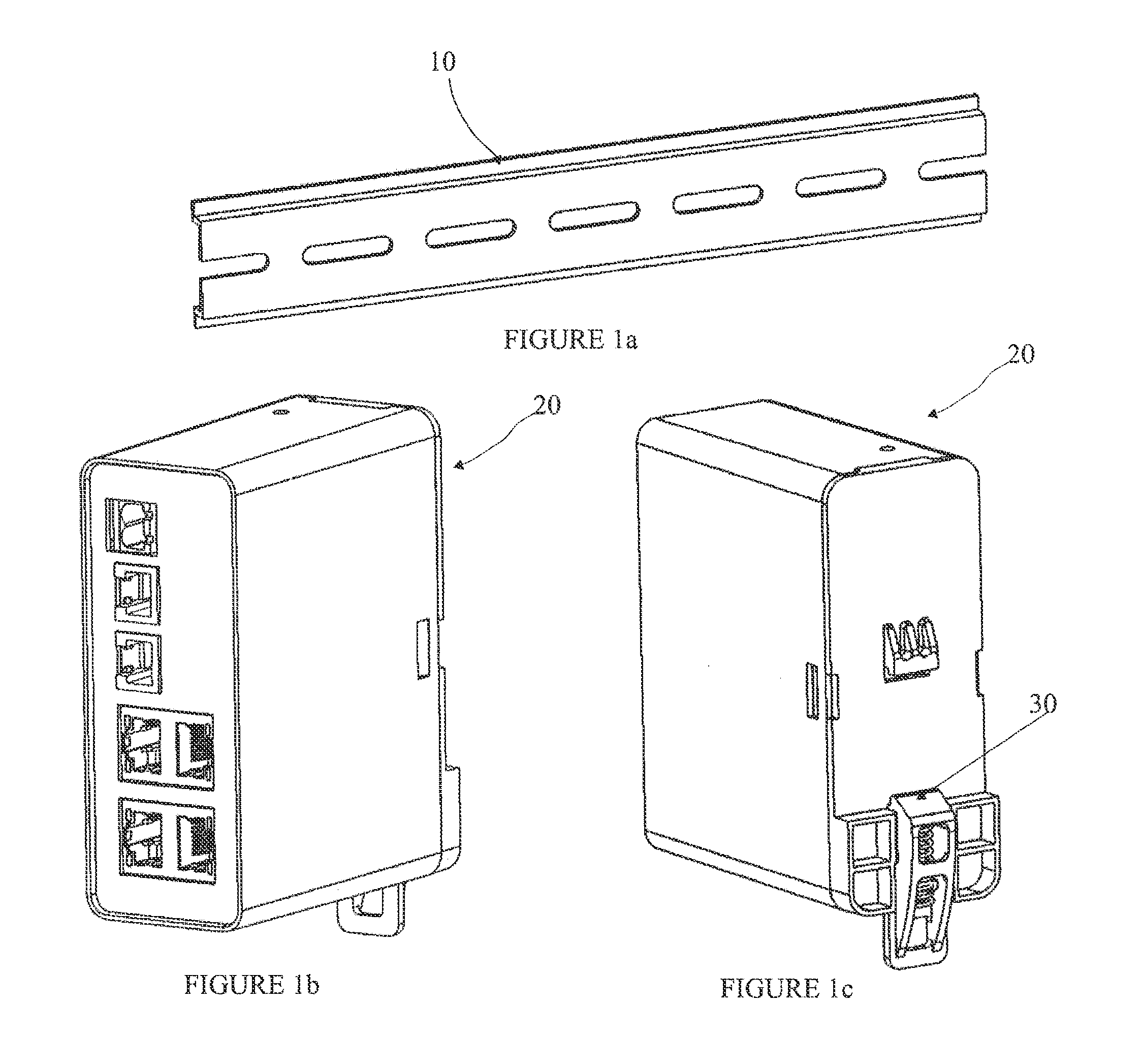 DIN rail latching arrangement