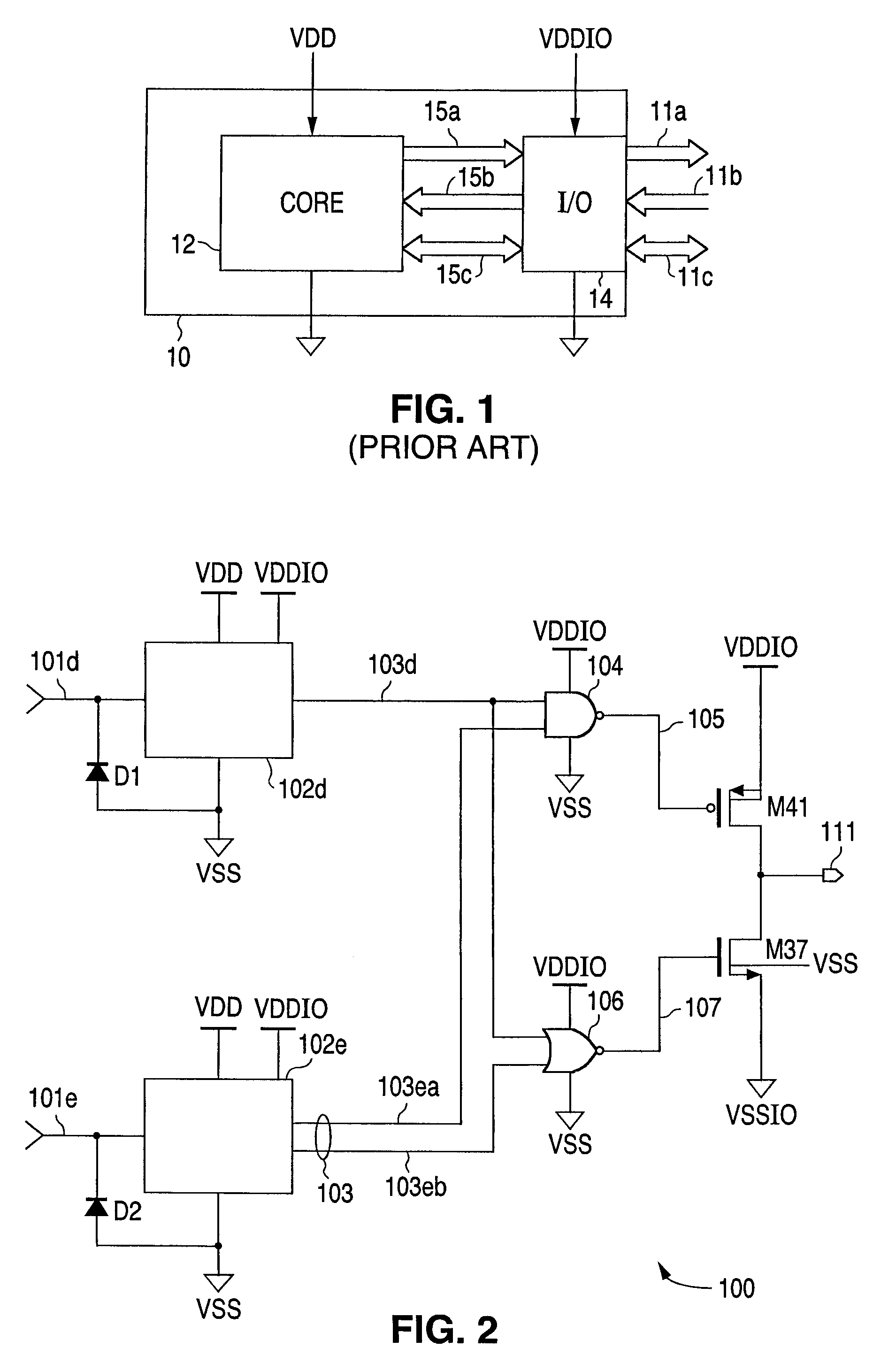 Power supply detection circuit biased by multiple power supply voltages for controlling a signal driver circuit