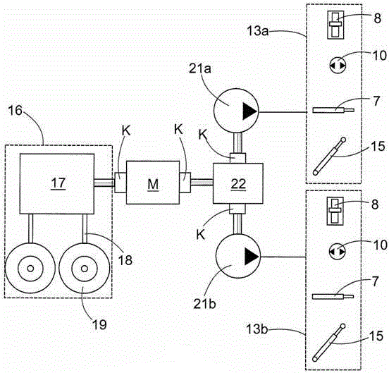 Rock drilling equipment and transmission method for rock drilling equipment