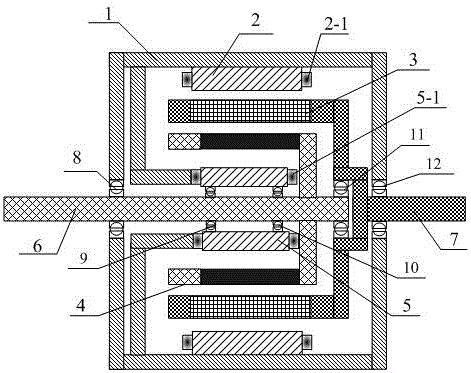 Modulation type brushless permanent magnet dual-rotor motor for hybrid electric vehicle