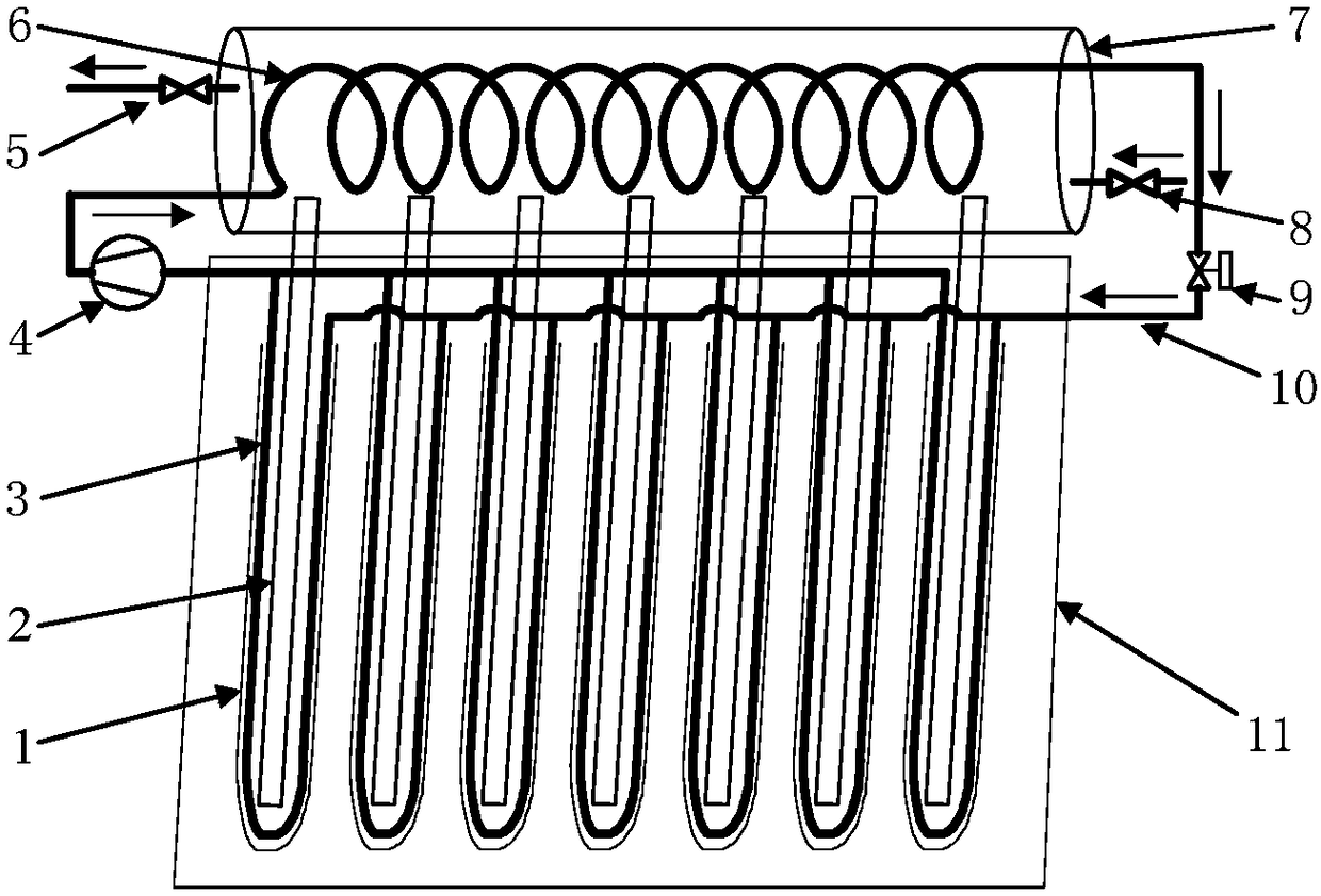 Double-temperature-region energy accumulating heating solar hot water system and working method thereof