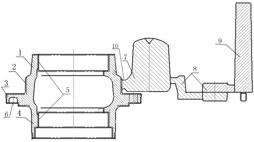 A pouring system for a wheel hub