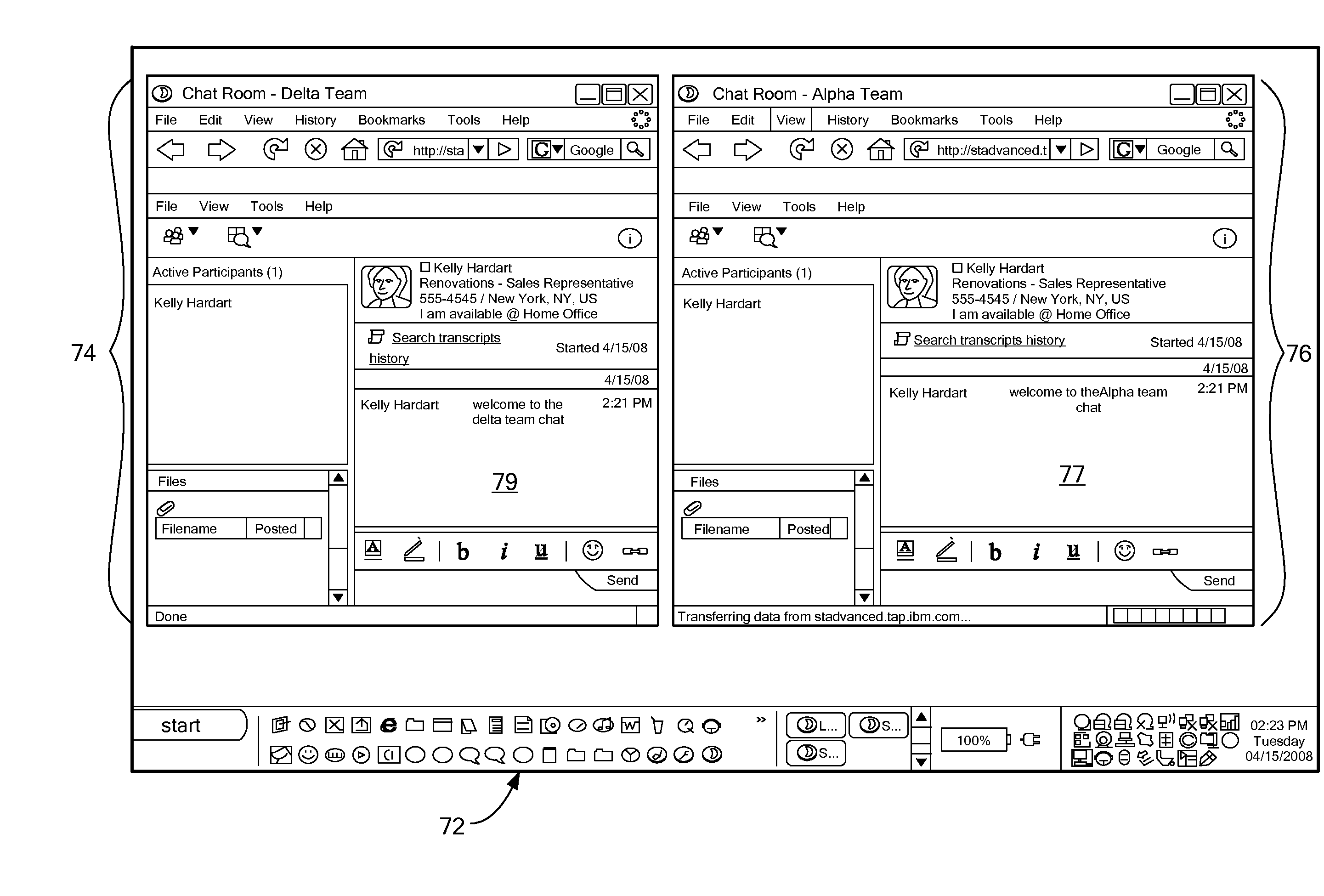 Method and system for dispatching events to multiple browser windows/tabs using a single connection