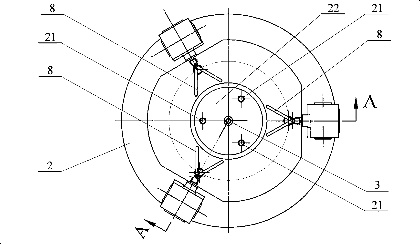 Three-arm type noncooperative target docking mechanism