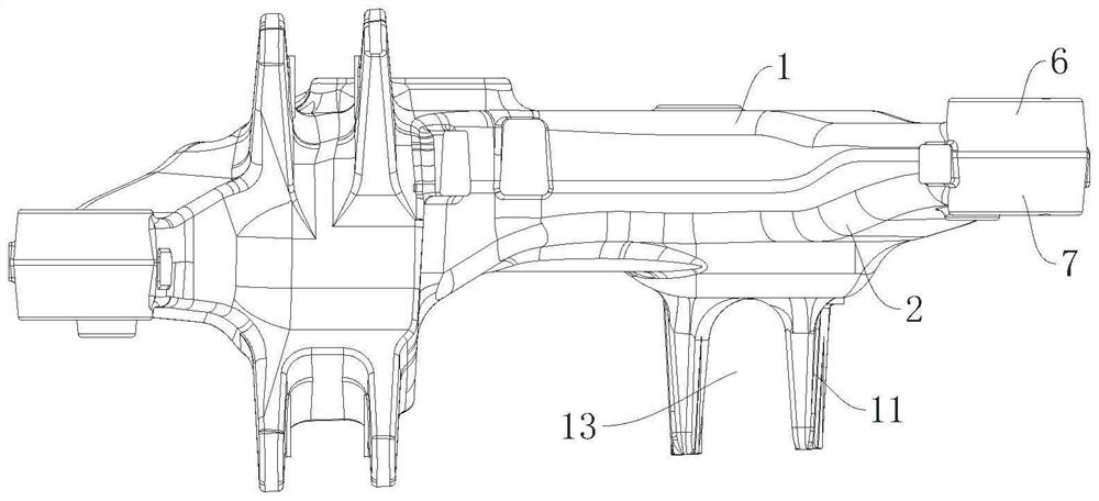 Core body structure of automobile auxiliary frame mold