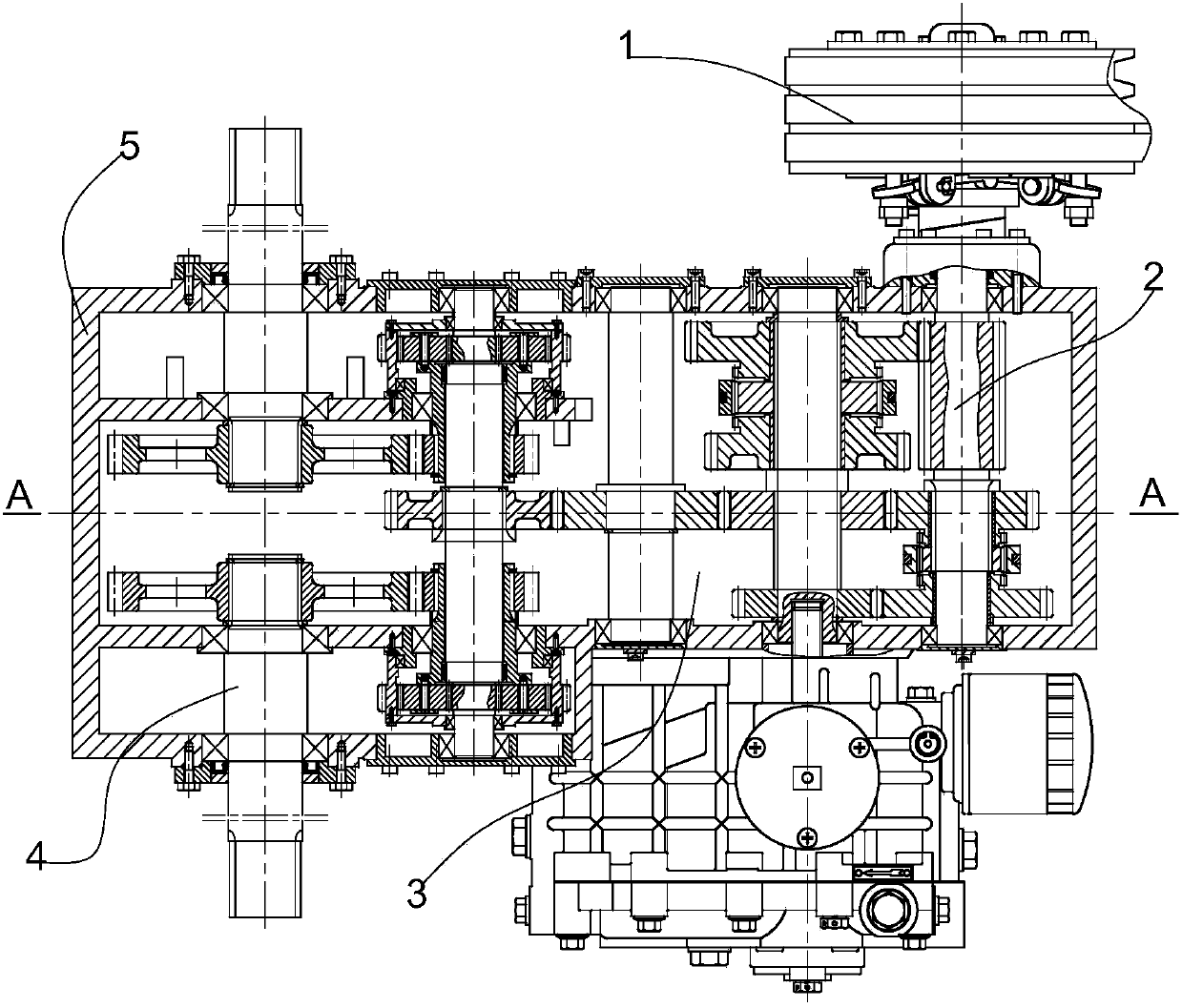 Proportional steering transmission for crawler harvester