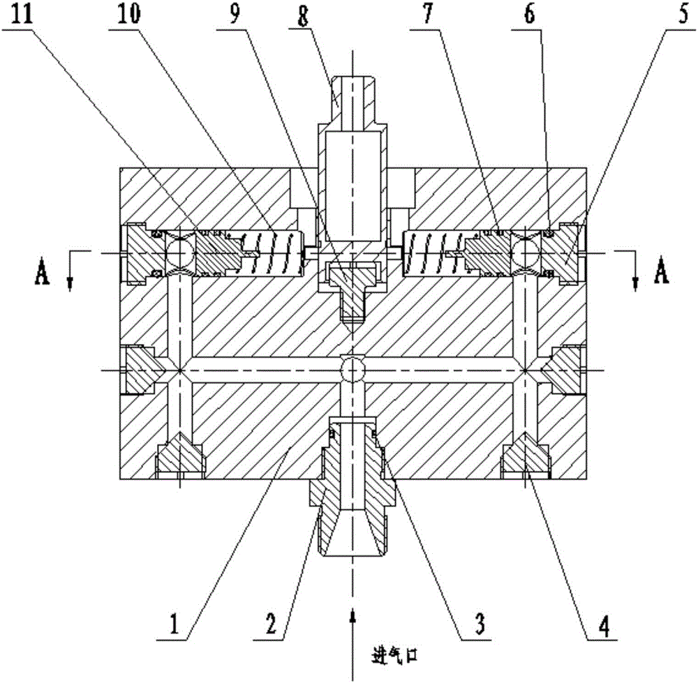 Pneumatic punching-riveting device