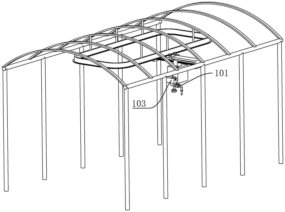 Watering device for flower greenhouse