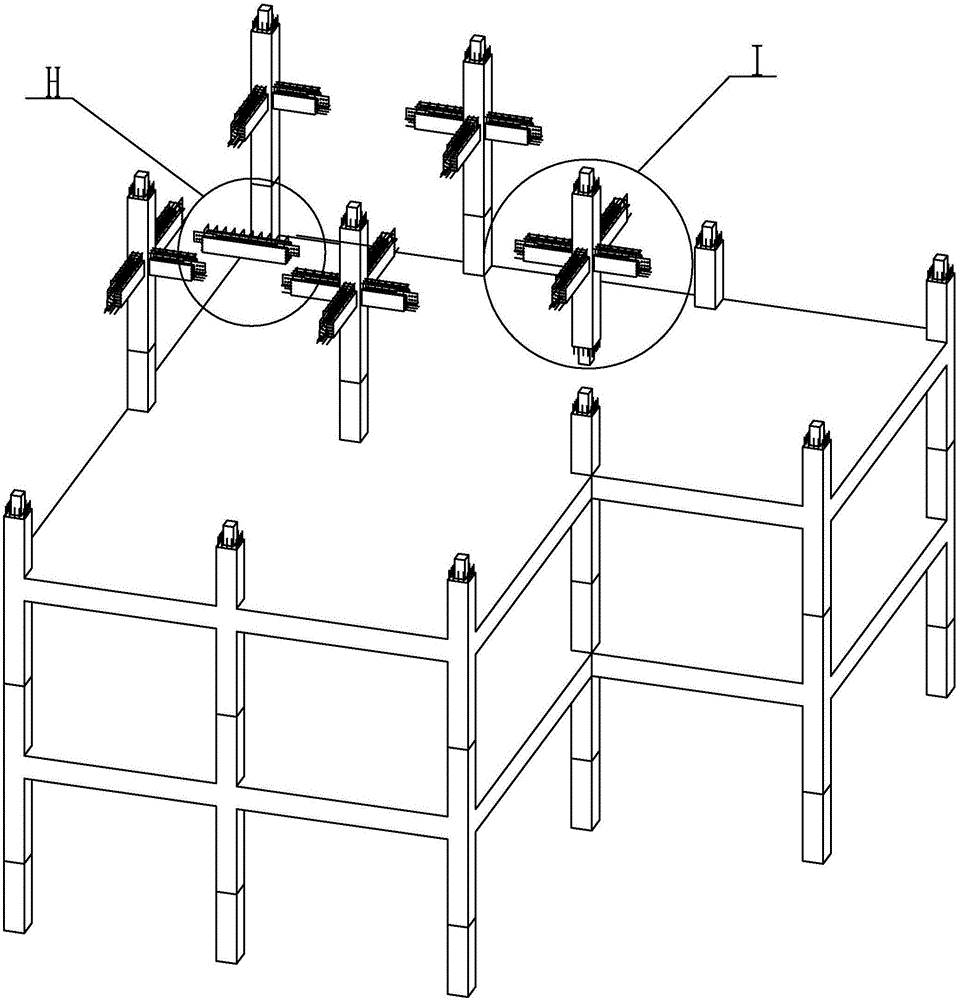 Single-layer prefabricated assembly type reinforced concrete beam-column joint