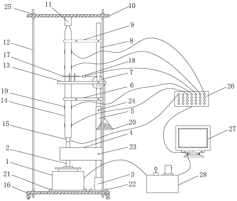 Model pile internal force rating device and method