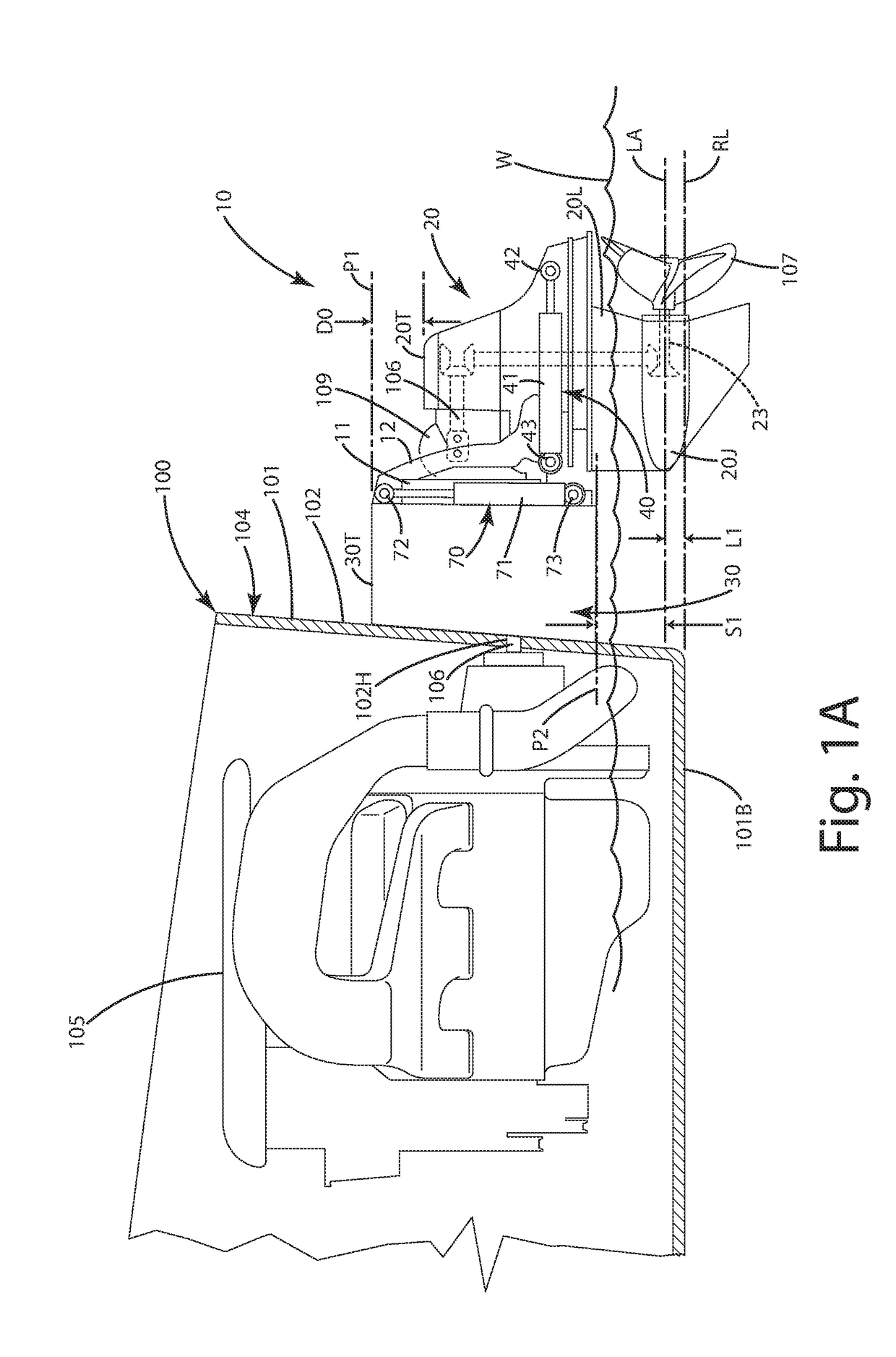 Watercraft adjustable shaft spacing apparatus and related method of operation