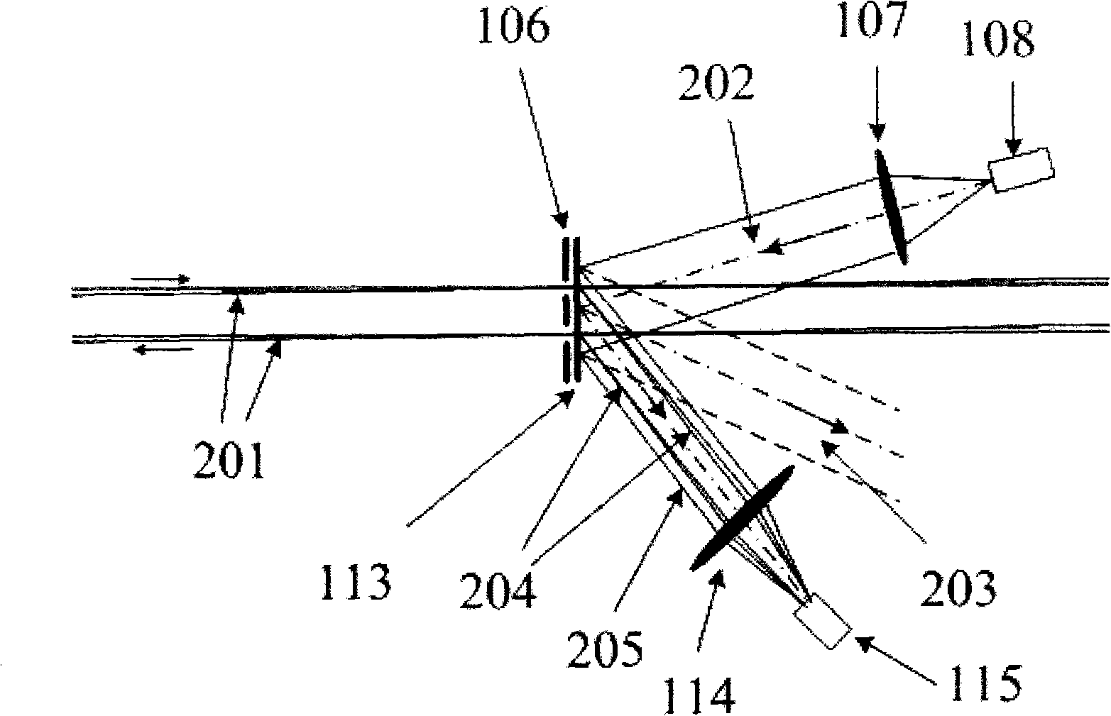 Four-range multiplication system far-field monitoring device and collimating method thereof