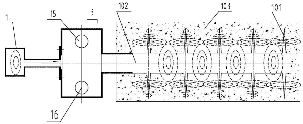 Gas pulsation quantum energy implanted pre-splitting anti-reflection gas drainage method and device