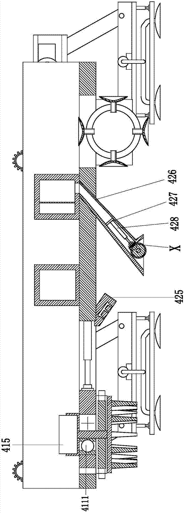 An automatic cleaning machine for an ornamental glass curtain wall for a building wall body