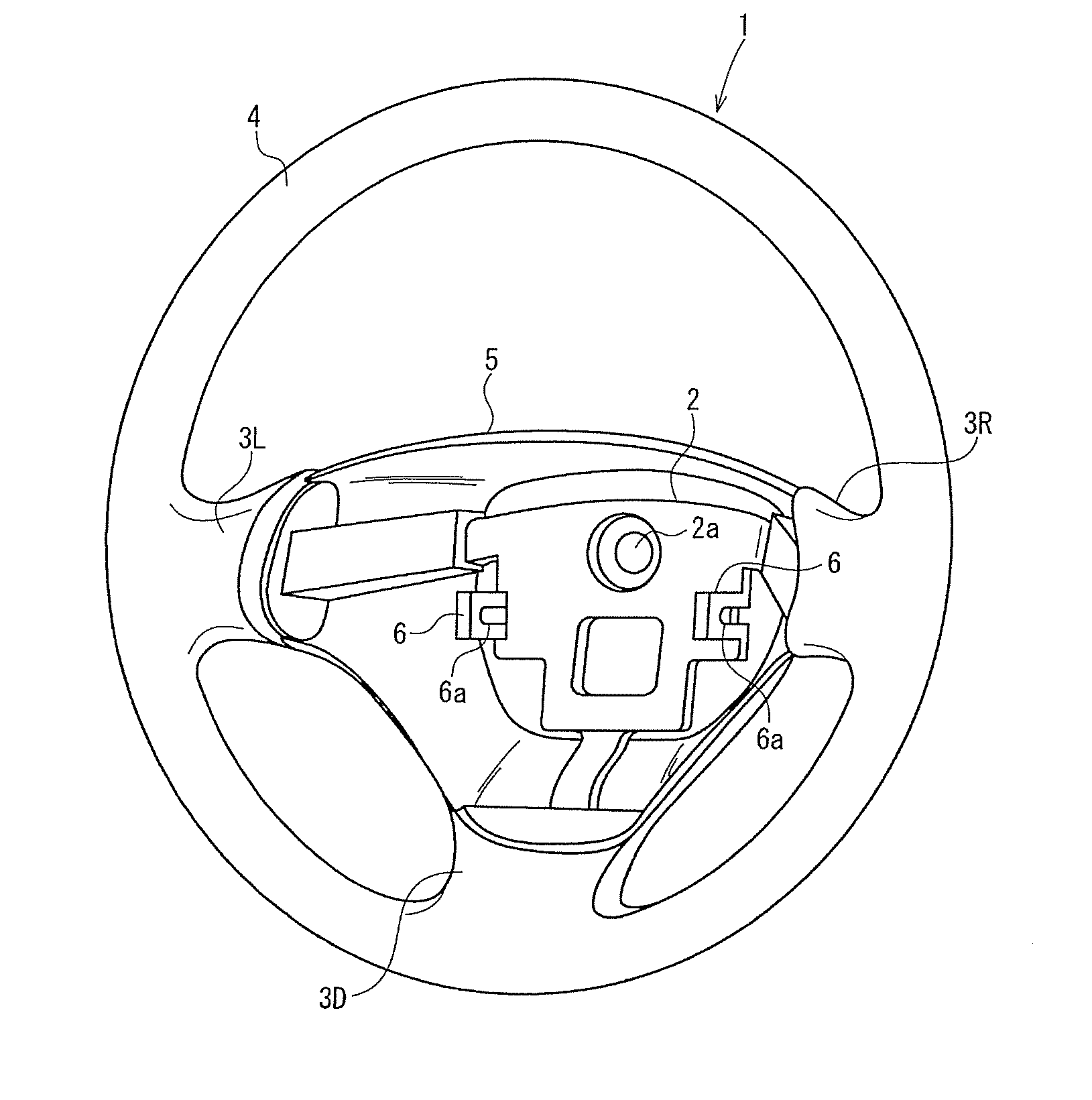 Driver-airbag-apparatus-attaching structure and steering wheel