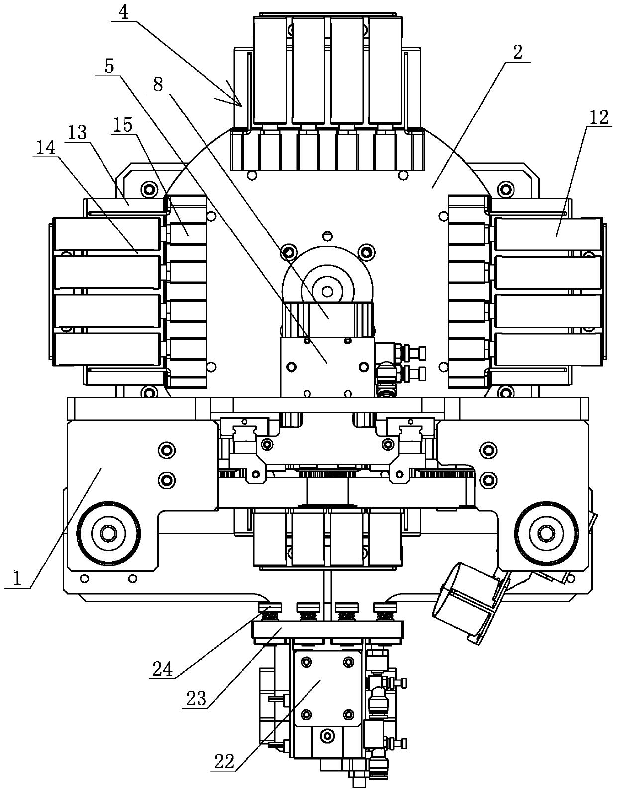 Limiting device for laser ring cutting of battery cell