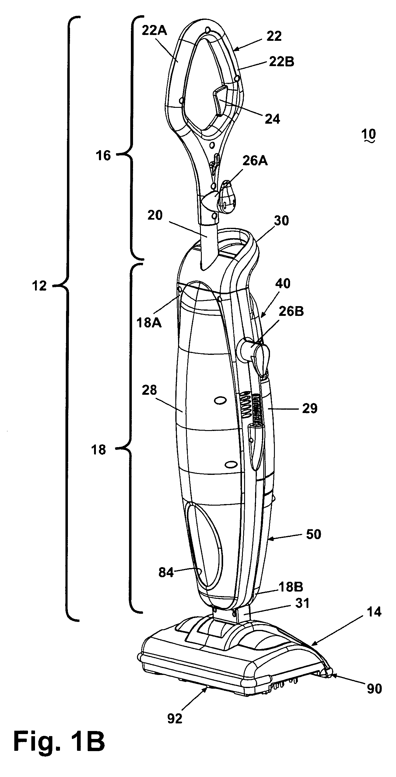 Bare floor cleaner with shut off valve