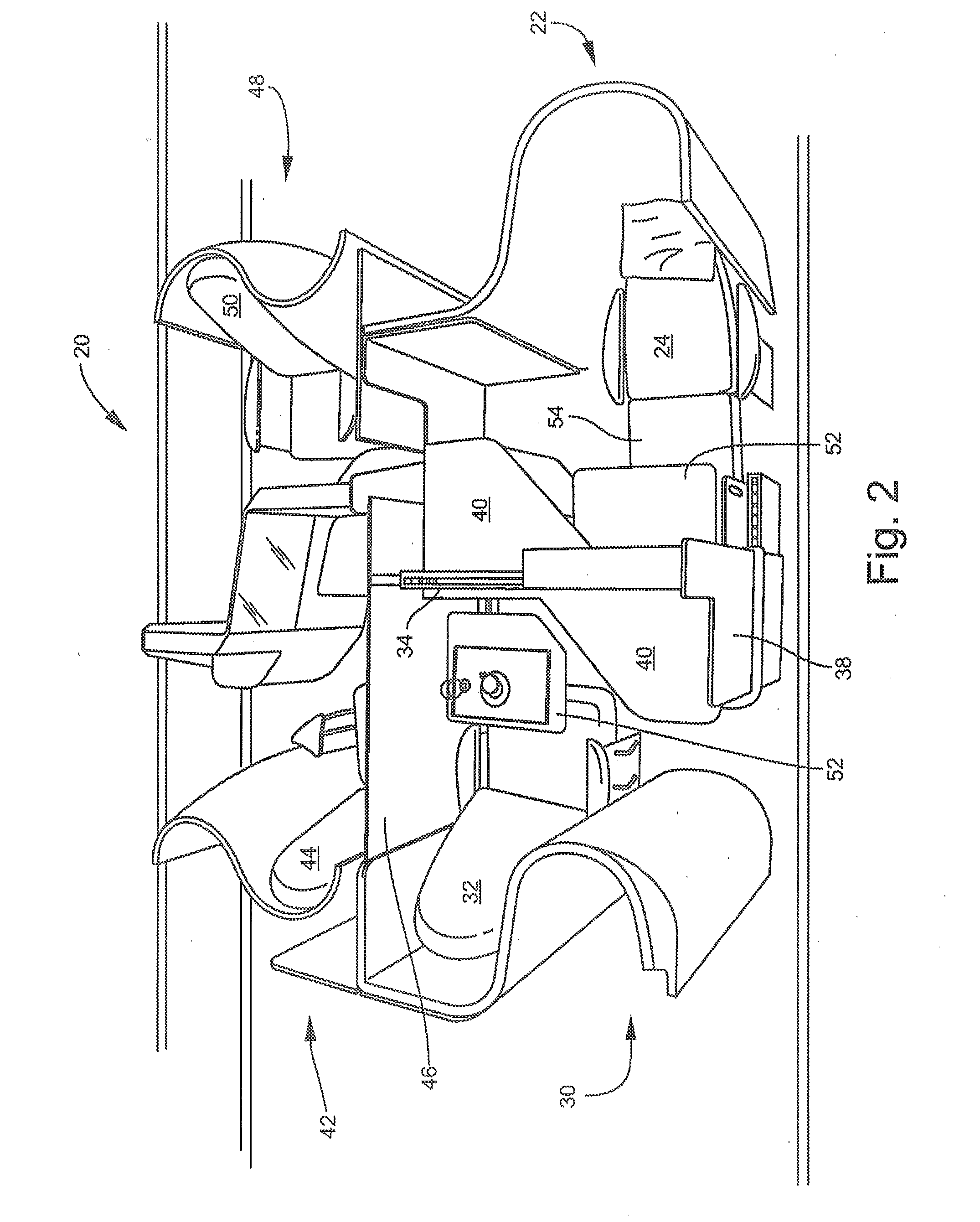 Passenger suite seating arrangement with moveable video monitor