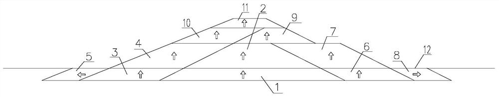 Sludge soft soil foundation earth rock cofferdam structure and construction method thereof