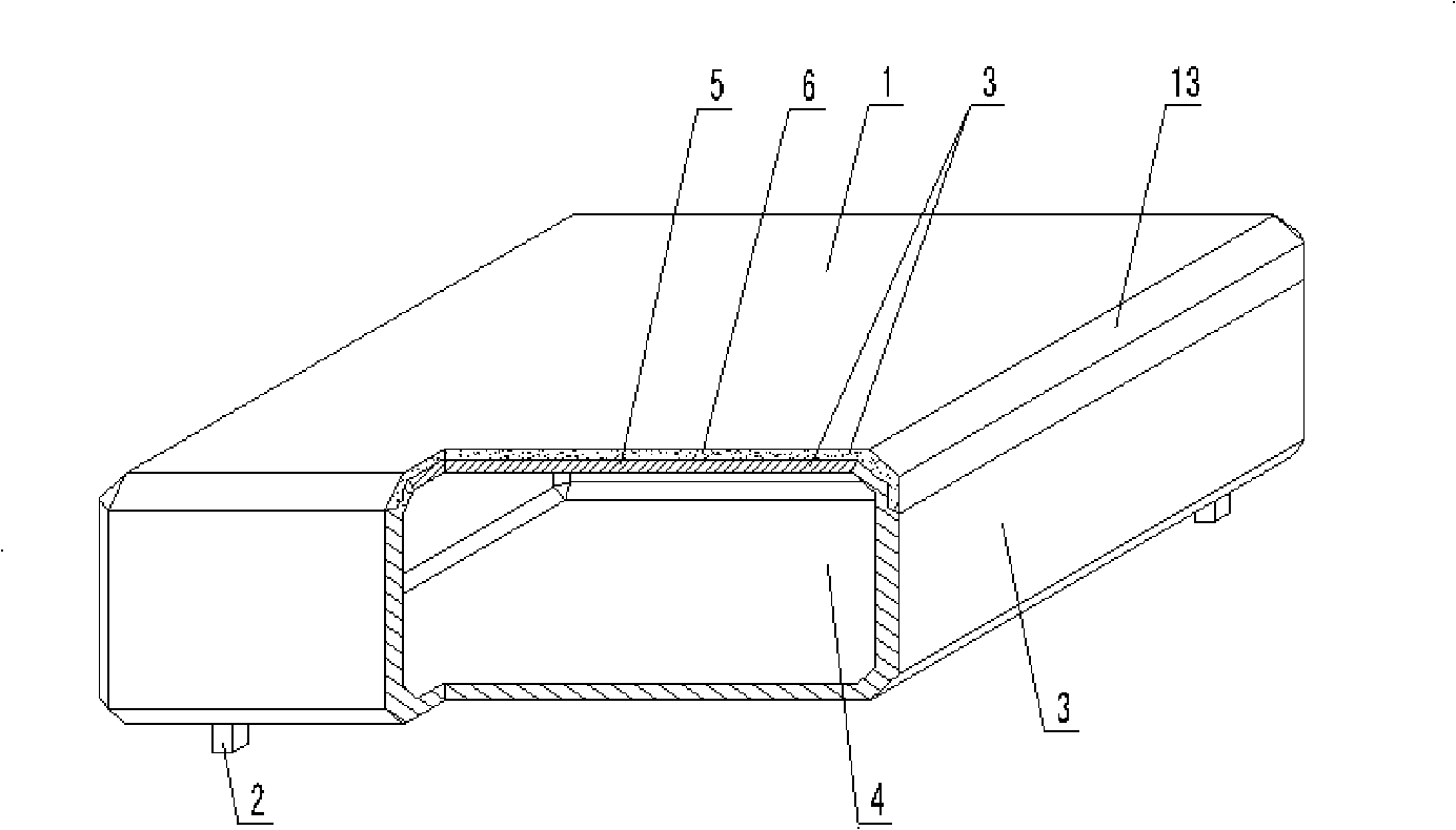 Cast-in-situ reinforced concrete or prestressed reinforced concrete hollow slab