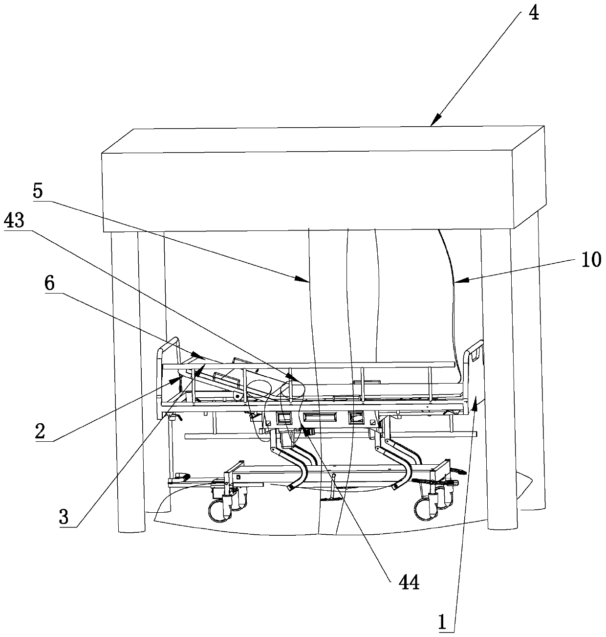 Integrated multifunctional nursing bed for hematology department