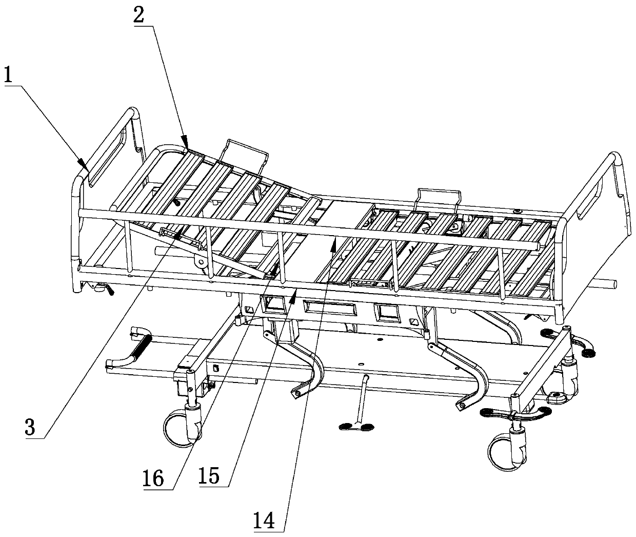 Integrated multifunctional nursing bed for hematology department