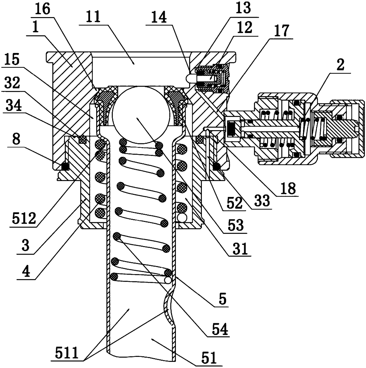 Beer spear with pressure reducing valve