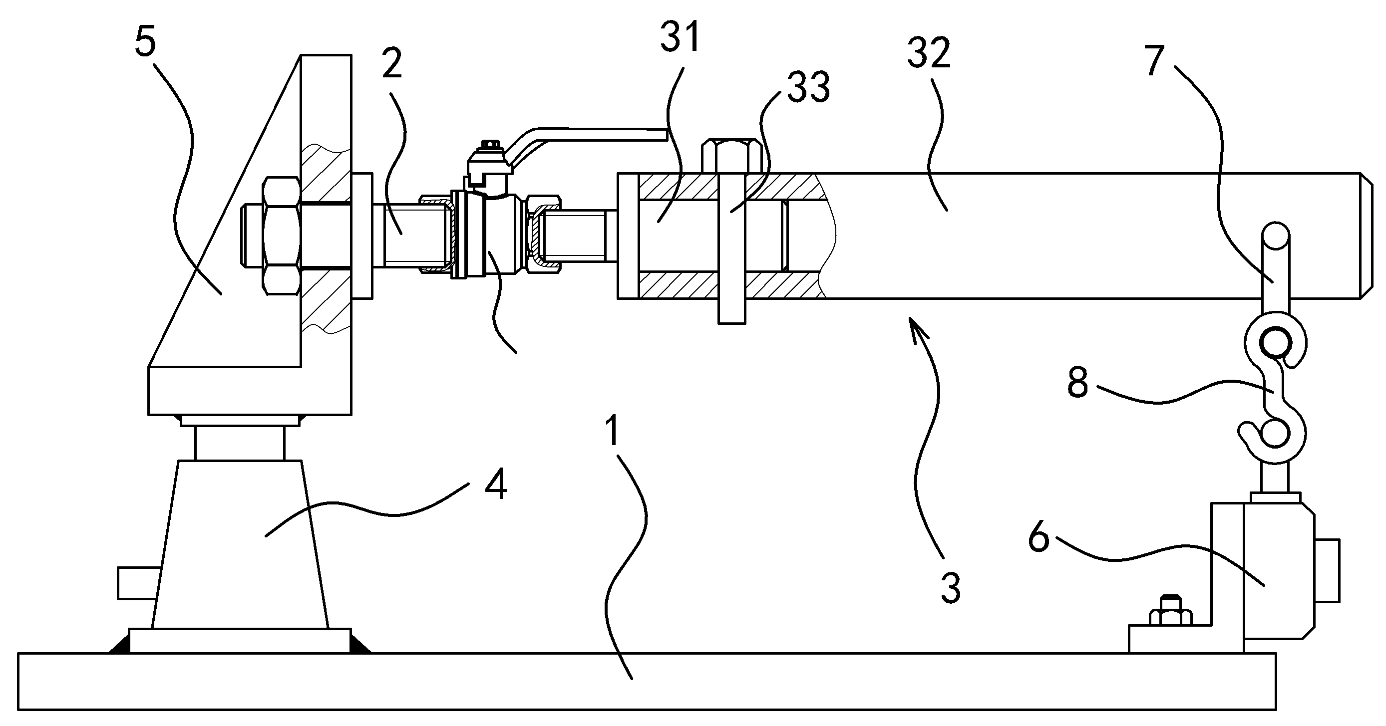 Bending resistance test device for valve